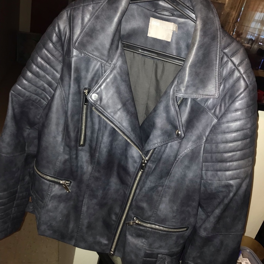 Ash Black Leather Coat !